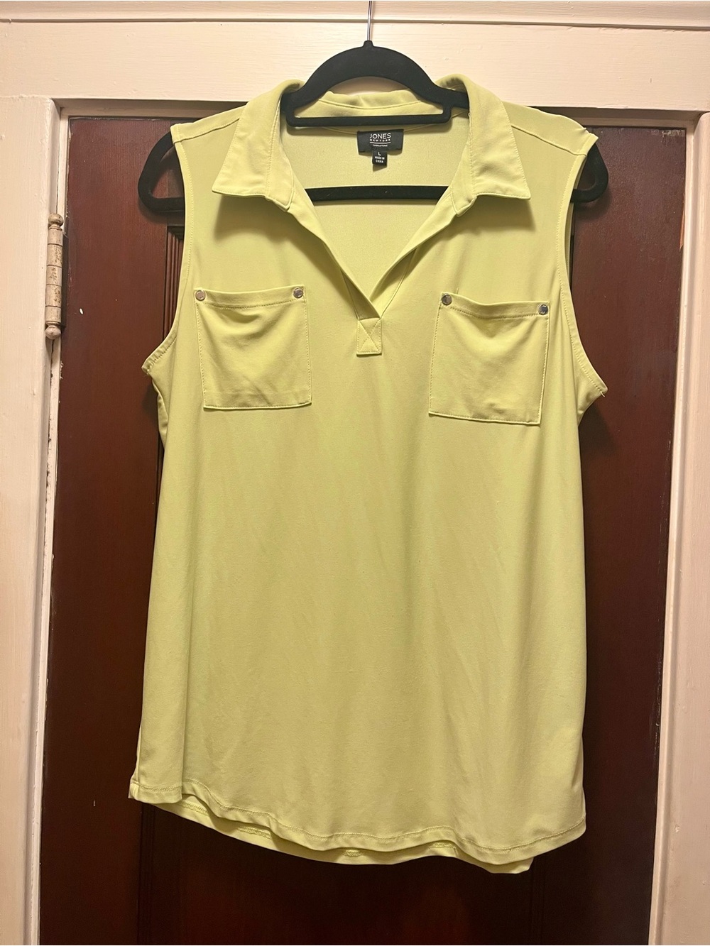Jones New York Sleeveless Polo Tank in Pale Yellow